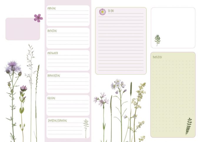 Wochenplaner Wiese, rosa DIN A4